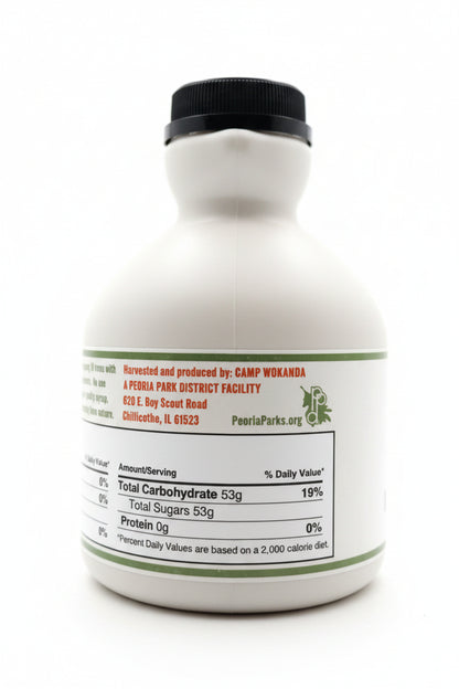 Bottle with a label on a textured surface