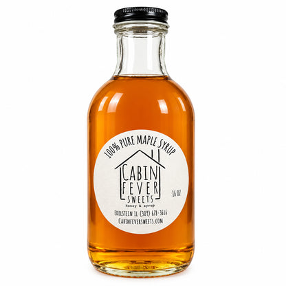 Cabin Fever Sweets Maple Syrup 16oz Glass Bottle