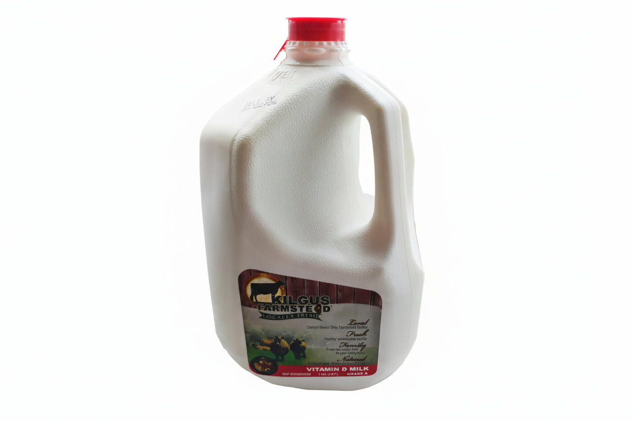 Kilgus Farmstead milk jug on a white background